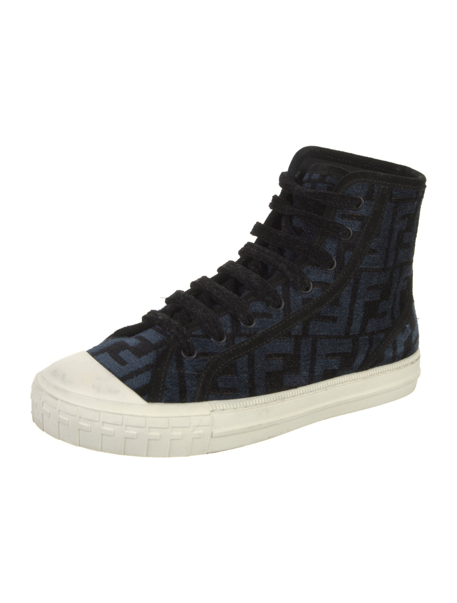 Fendi Zucca FF Logo Velvet Sneakers