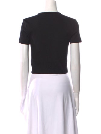 Fendi Graphic Print Crew Neck Crop Top