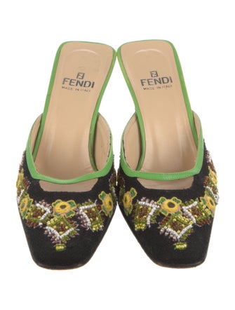 Fendi Zucca FF Logo Canvas Mules
