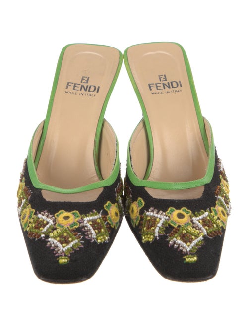 Fendi Zucca FF Logo Canvas Mules