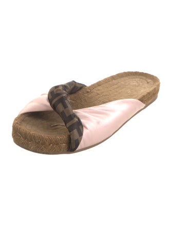Fendi Zucca FF Logo Satin Slides