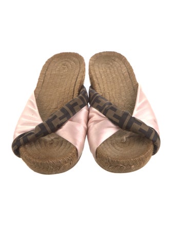 Fendi Zucca FF Logo Satin Slides
