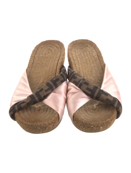 Fendi Zucca FF Logo Satin Slides