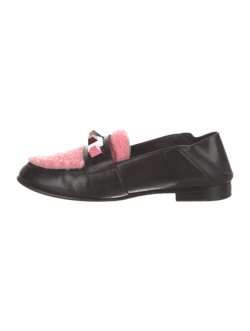 Fendi Leather Studded Accents Loafers