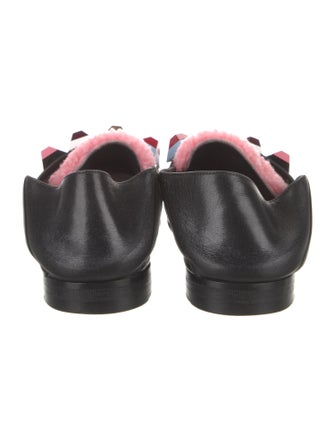 Fendi Leather Studded Accents Loafers