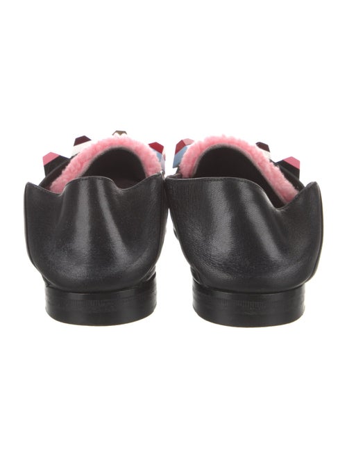 Fendi Leather Studded Accents Loafers