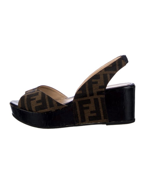 Fendi Zucca FF Logo Slingback Sandals