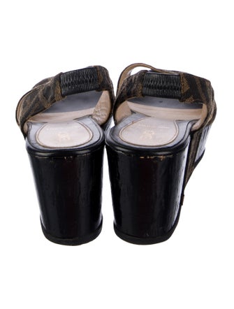 Fendi Zucca FF Logo Slingback Sandals