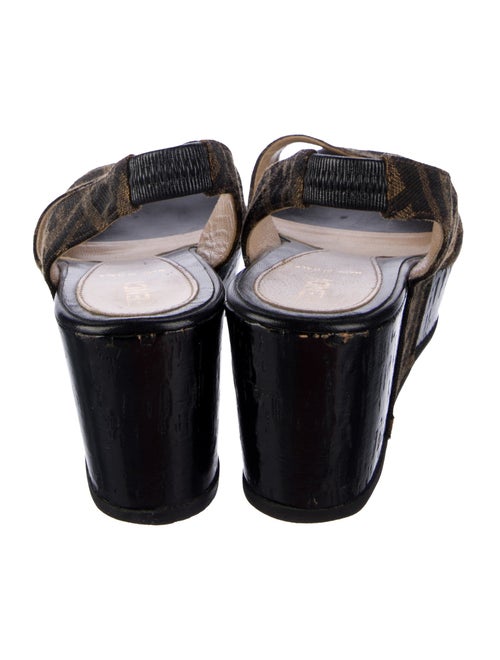 Fendi Zucca FF Logo Slingback Sandals