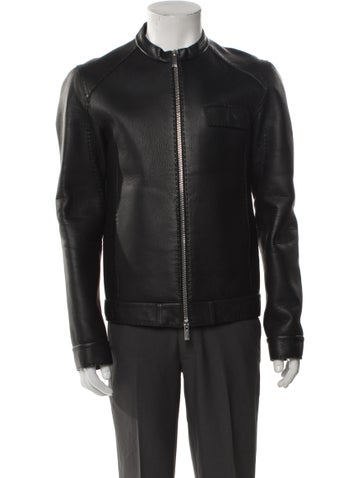 Fendi Outerwear Calf Leather Moto Jacket Us38, It48 | M