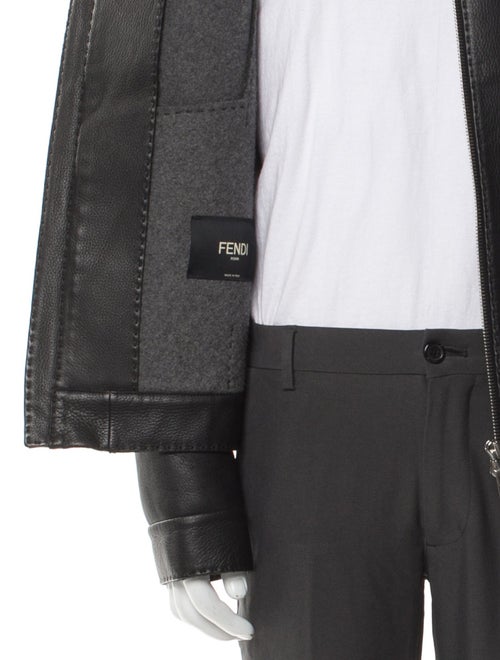 Fendi Calf Leather Moto Jacket