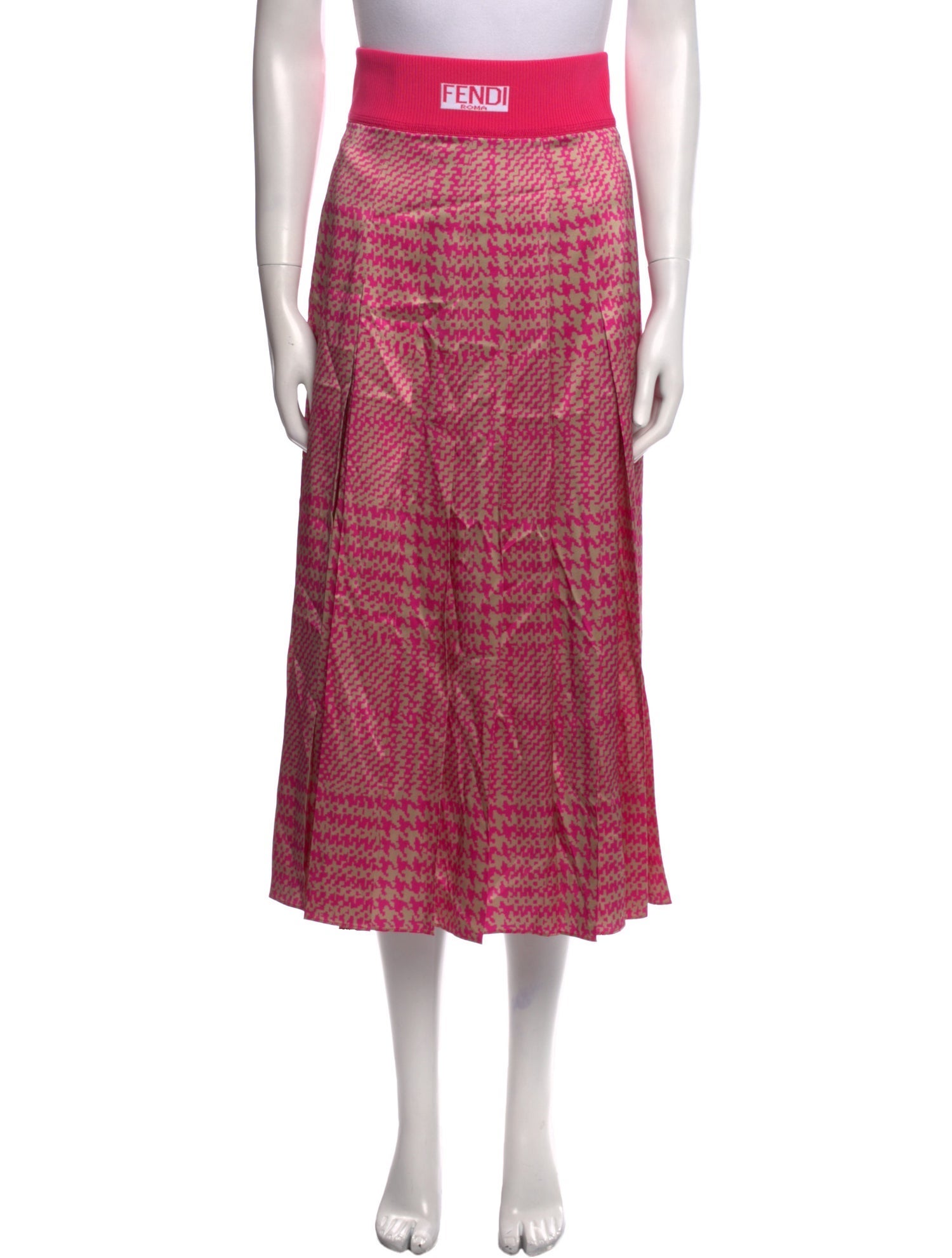 Fendi Silk Midi Length Skirt