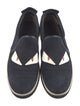 Fendi Monsters Motif Suede Sneakers