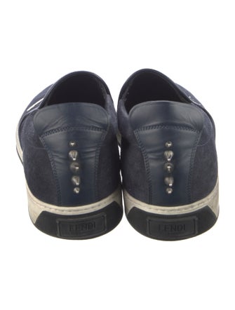 Fendi Monsters Motif Suede Sneakers