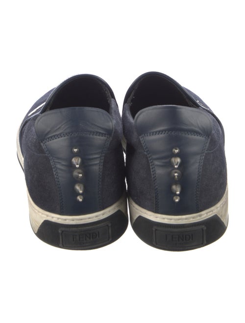 Fendi Monsters Motif Suede Sneakers