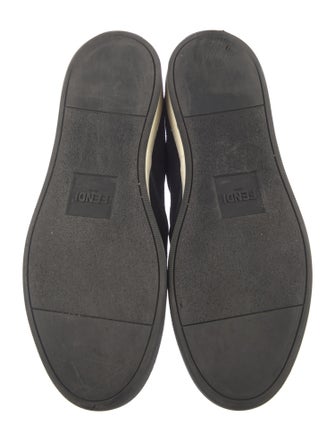 Fendi Monsters Motif Suede Sneakers