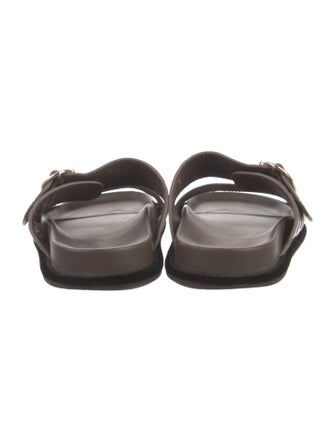 Fendi Zucca FF Logo Leather Slides