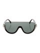 Fendi Faux Pearl Accents Shield Sunglasses