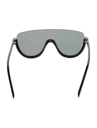 Fendi Faux Pearl Accents Shield Sunglasses