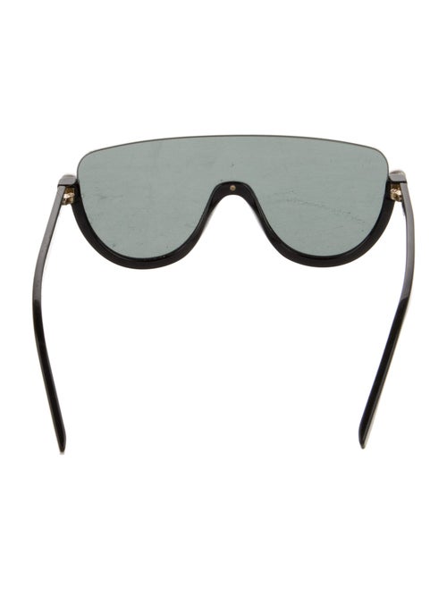Fendi Faux Pearl Accents Shield Sunglasses