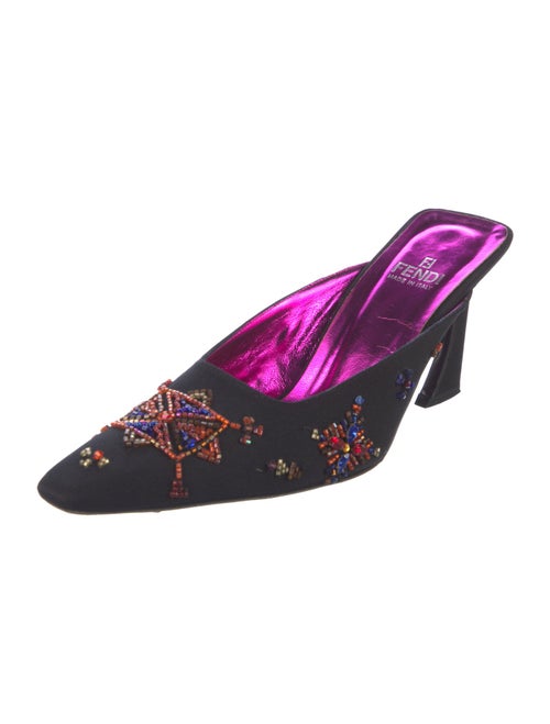 Fendi Zucca FF Logo Floral Print Mules