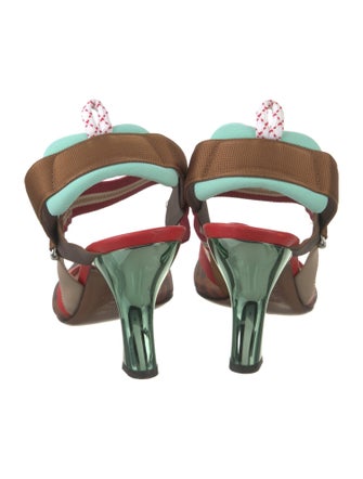 Fendi Mesh Printed Slingback Pumps