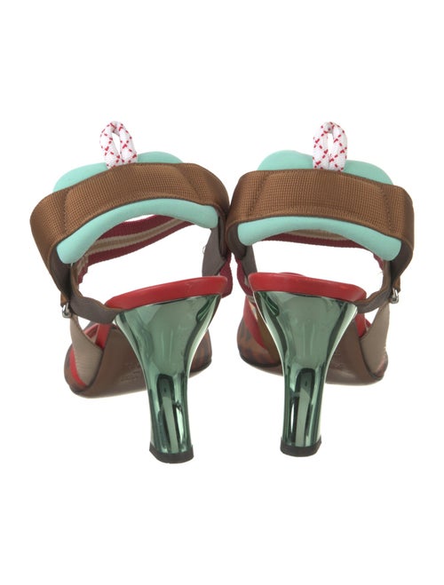 Fendi Mesh Printed Slingback Pumps