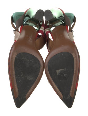 Fendi Mesh Printed Slingback Pumps