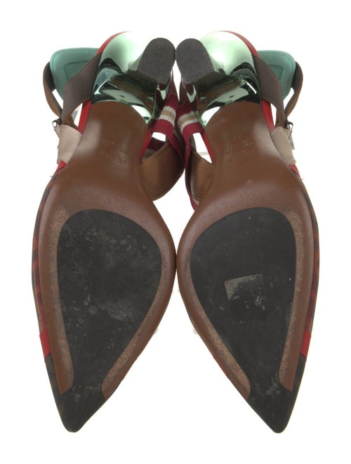 Fendi Mesh Printed Slingback Pumps