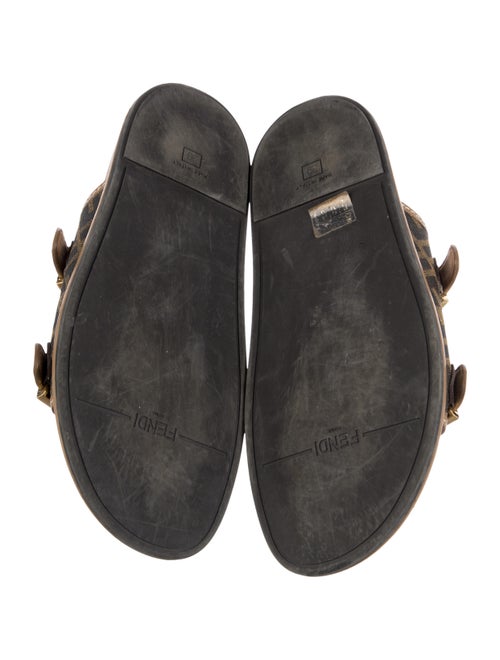 Fendi Zucca FF Logo Leather Slides