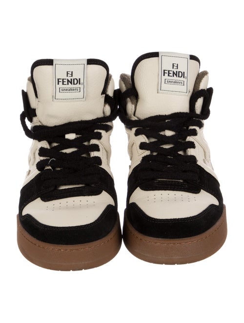 Fendi Leather Colorblock Pattern Sneakers