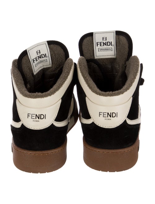Fendi Leather Colorblock Pattern Sneakers