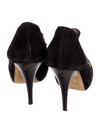 Fendi Zucca FF Logo Suede Pumps