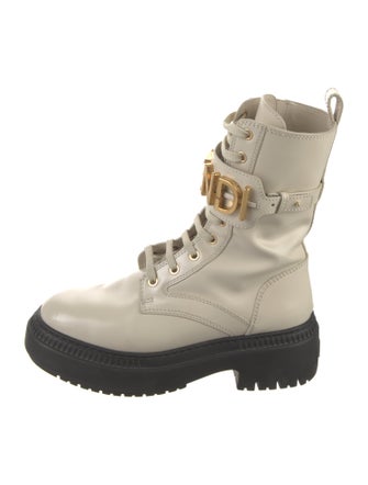 Fendi Leather Combat Boots