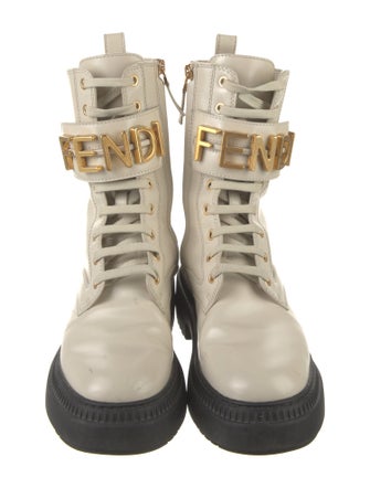 Fendi Leather Combat Boots