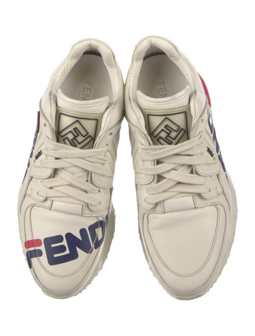 Fendi Leather Printed Sneakers