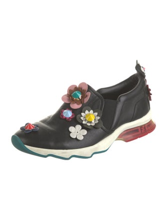 Fendi Leather Studded Accents Sneakers