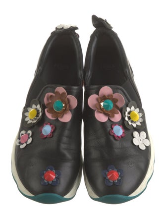 Fendi Leather Studded Accents Sneakers