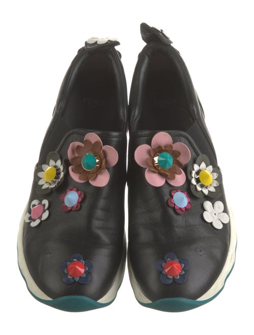 Fendi Leather Studded Accents Sneakers