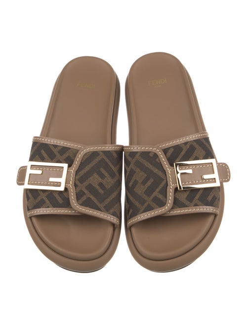 Fendi Zucca FF Logo Printed Slides