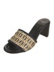 Fendi Zucca FF Logo Leather Slides
