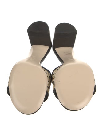 Fendi Zucca FF Logo Leather Slides