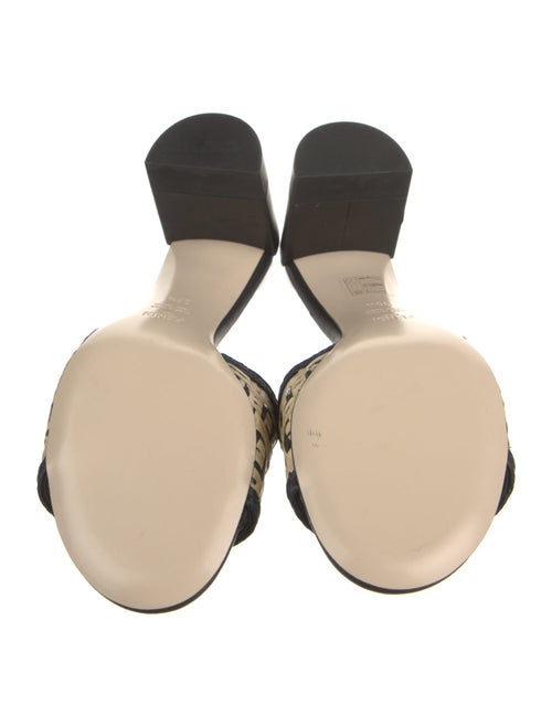 Fendi Zucca FF Logo Leather Slides