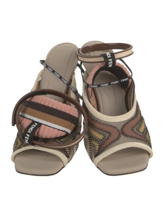 Fendi Patterned Mesh Accents Slides