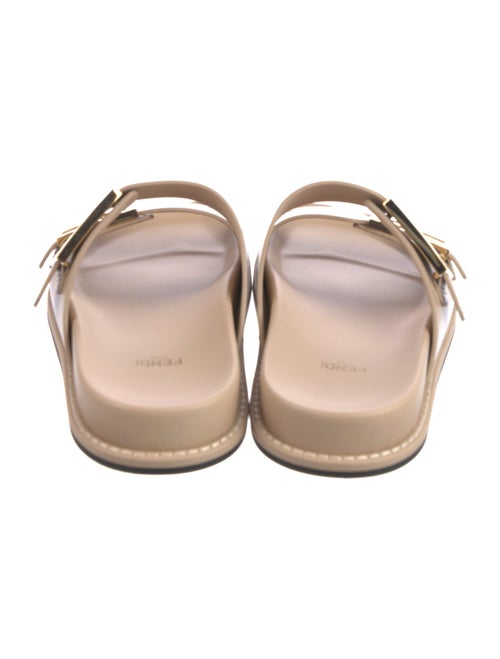Fendi Zucca FF Logo Leather Slides