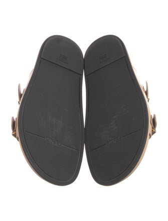 Fendi Zucca FF Logo Leather Slides