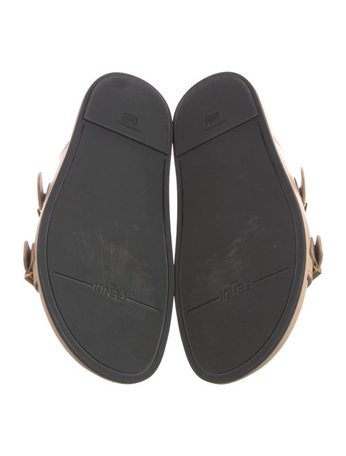Fendi Zucca FF Logo Leather Slides