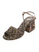 Fendi Zucca FF Logo Canvas Slingback Sandals
