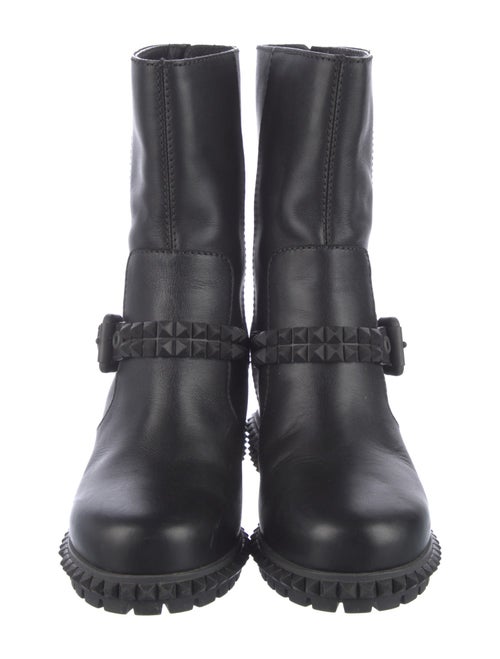 Fendi Leather Studded Accents Moto Boots