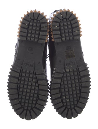 Fendi Leather Studded Accents Moto Boots